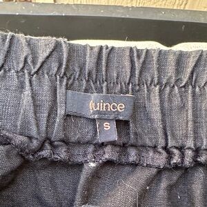 Quince black Elastic Waist high slit maxi skirt